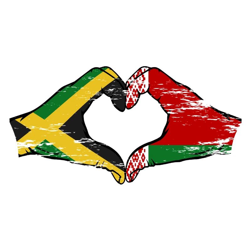 Jamaica Belarus Hands Heart Shape Used