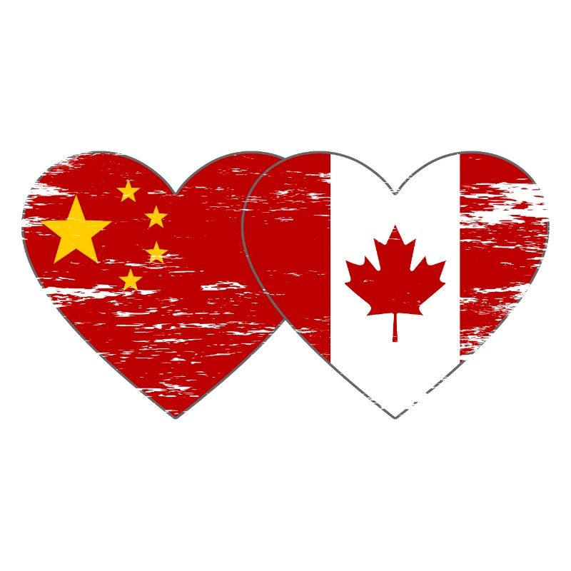 Chine Canada Drapeau Coeur Utilisé