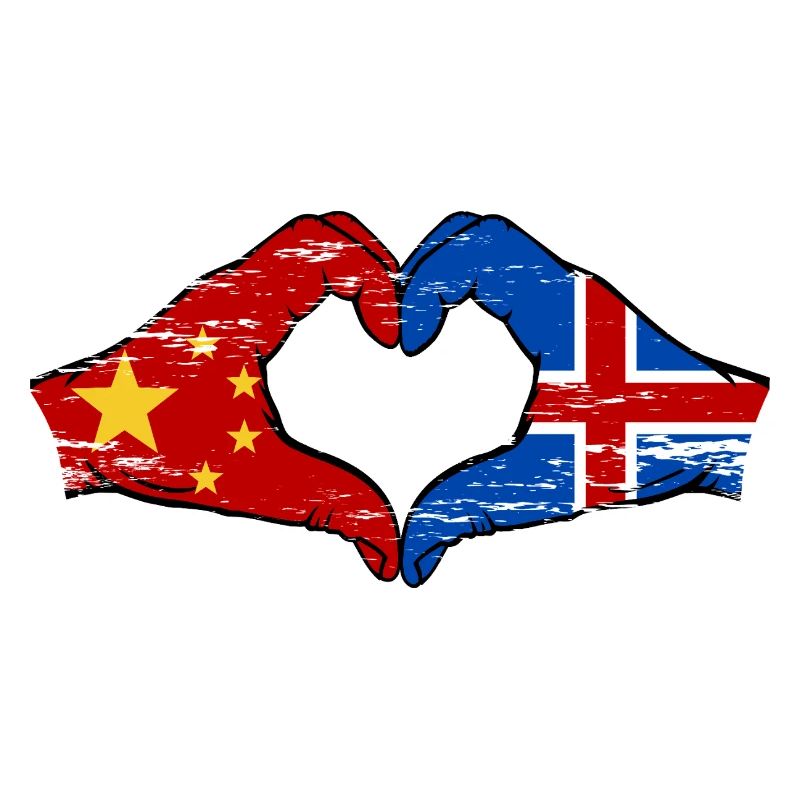 Aiguilles drapeau de l’île de Chine en forme de coeur utilisé
