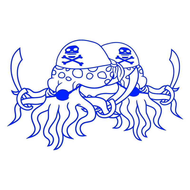 2 Pieuvre maléfique Pirate Céphalopode Calmar pieuvre