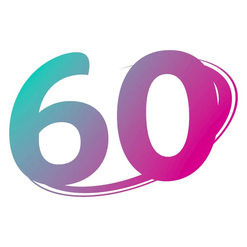 Numéro 60 multicolore