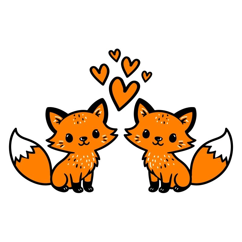 Fuchs Paar Herzen Liebe