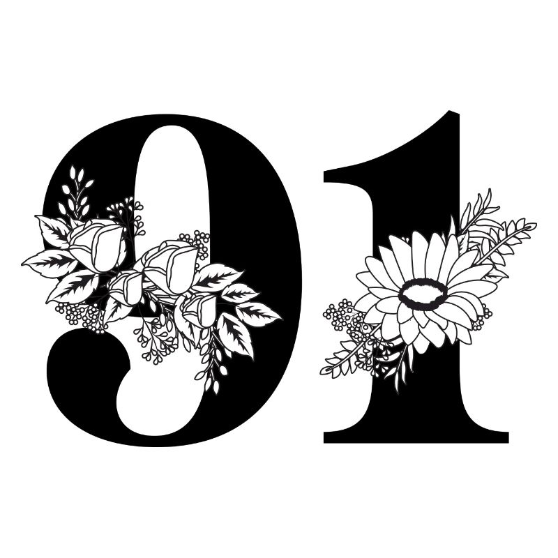 Nummer 91 Schwarze Blumen - 91. Blumengeburtstag