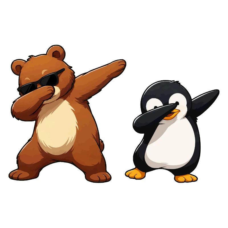 Bär und Pinguin Dabbing-Charme