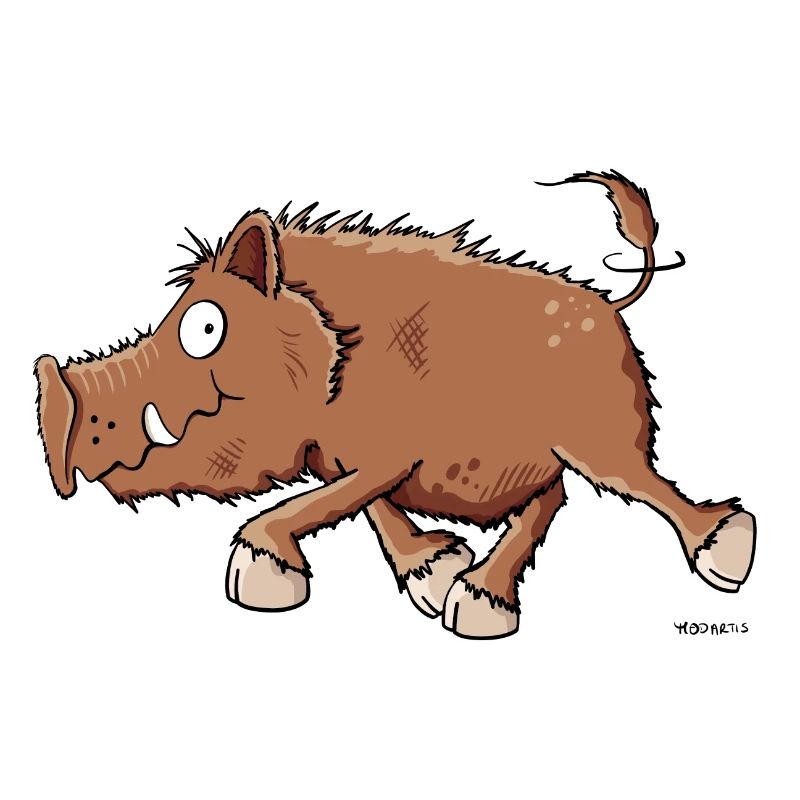 Running Wild Boar - Comic - Cartoon