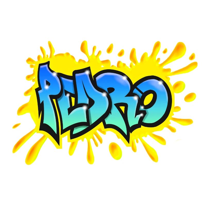 PEDRO Graffiti splash jaune prenom imprimable