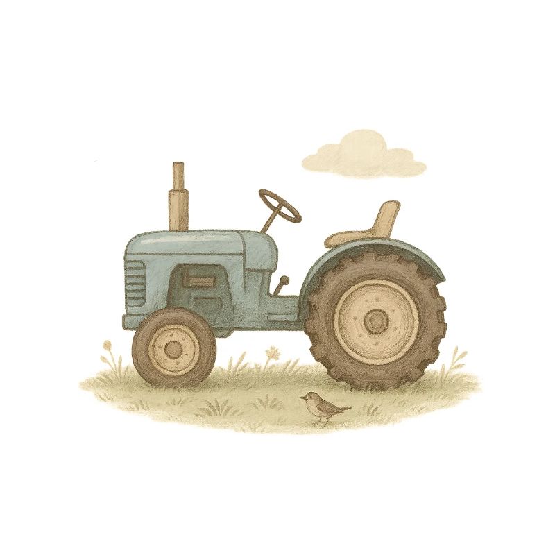 Blauer Oldtimer-Traktor