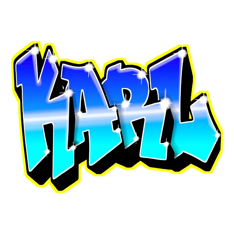 KARL Graffiti Blau und Gelb