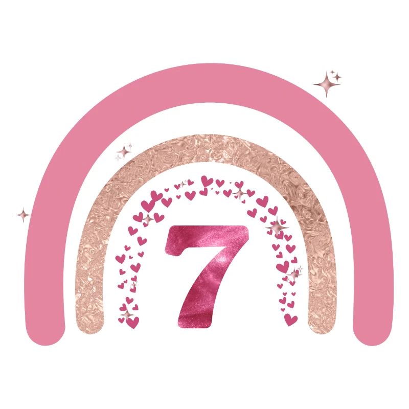 7. Geburtstag Regenbogen Rose