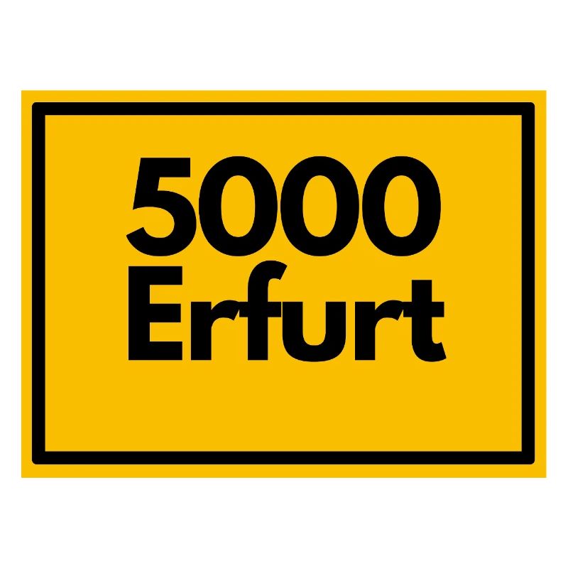 Panneau de la ville - puis rétro ancien code postal 5000 ERFURT