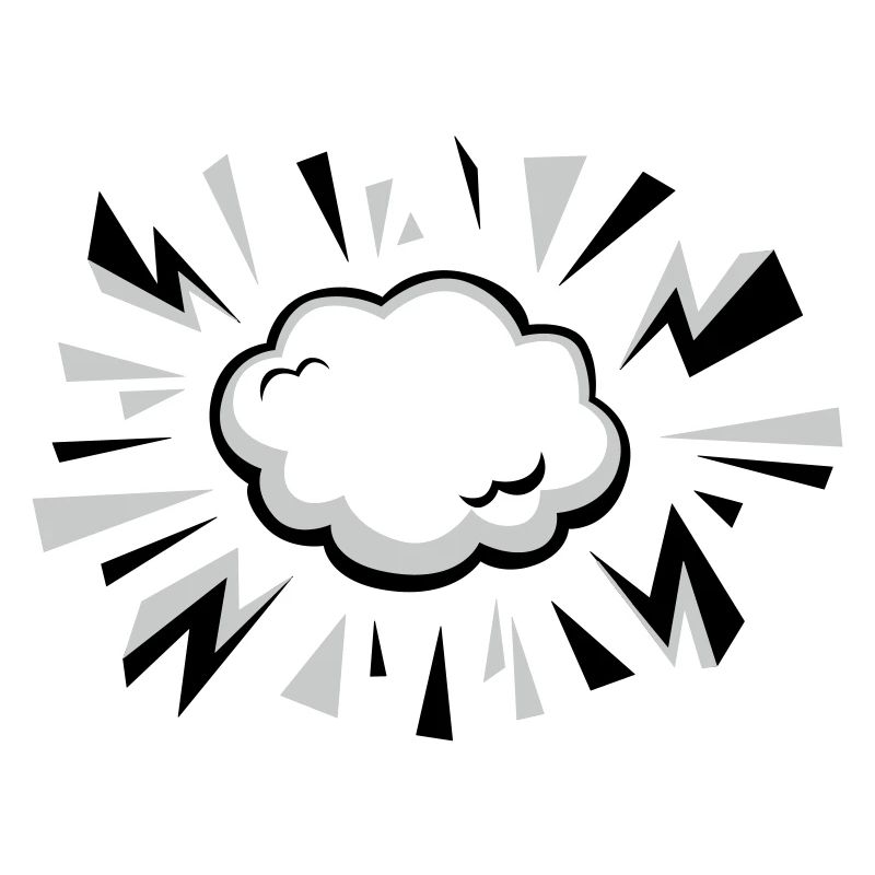 Comic Wolke mit Blitzen