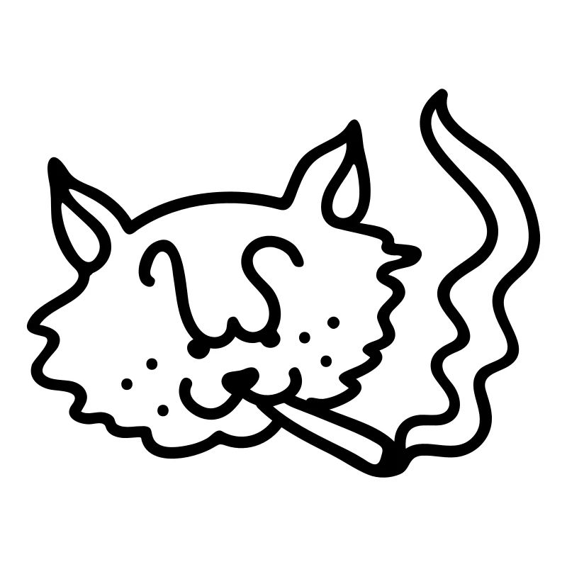 Rauchende Katze - Line