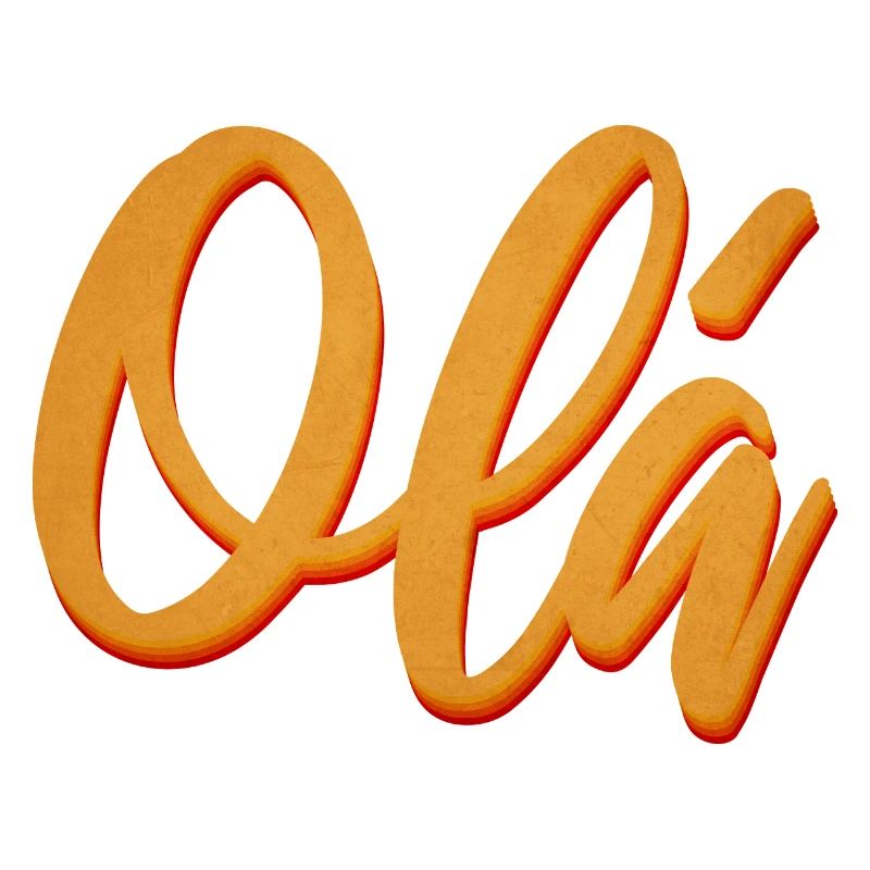 Olá Orange Script Tee