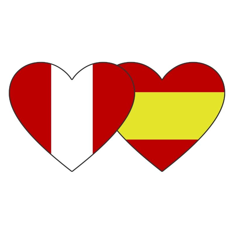 Peru Spanien Flagge Herz