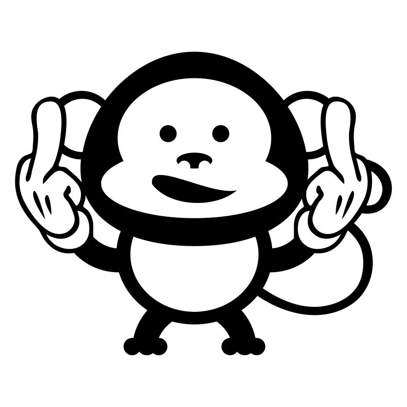 monkey middle finger design