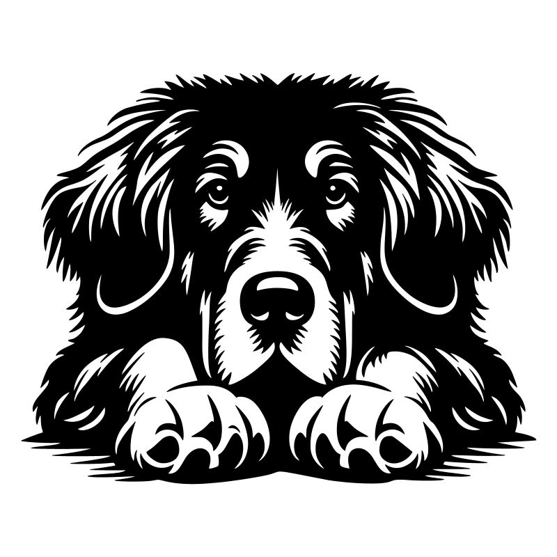 Tibetan Great Dane Head with Paws