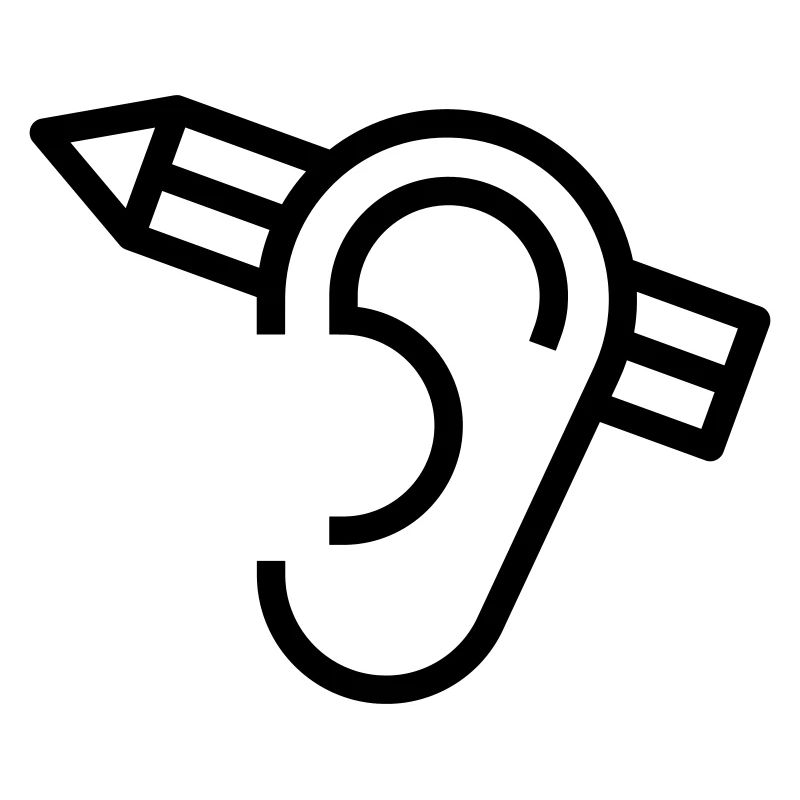 Crayon derrière l’oreille. Symbole de créativité