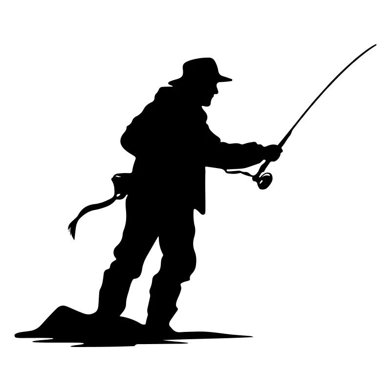 Fishing Man Silhouette