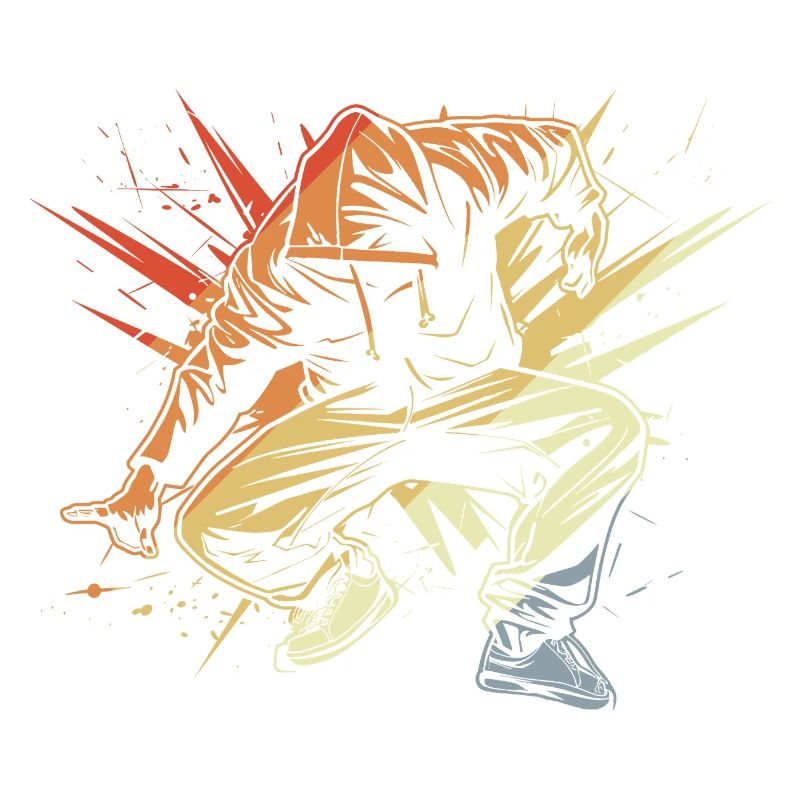 Breakdancer Zeichnung Vintage