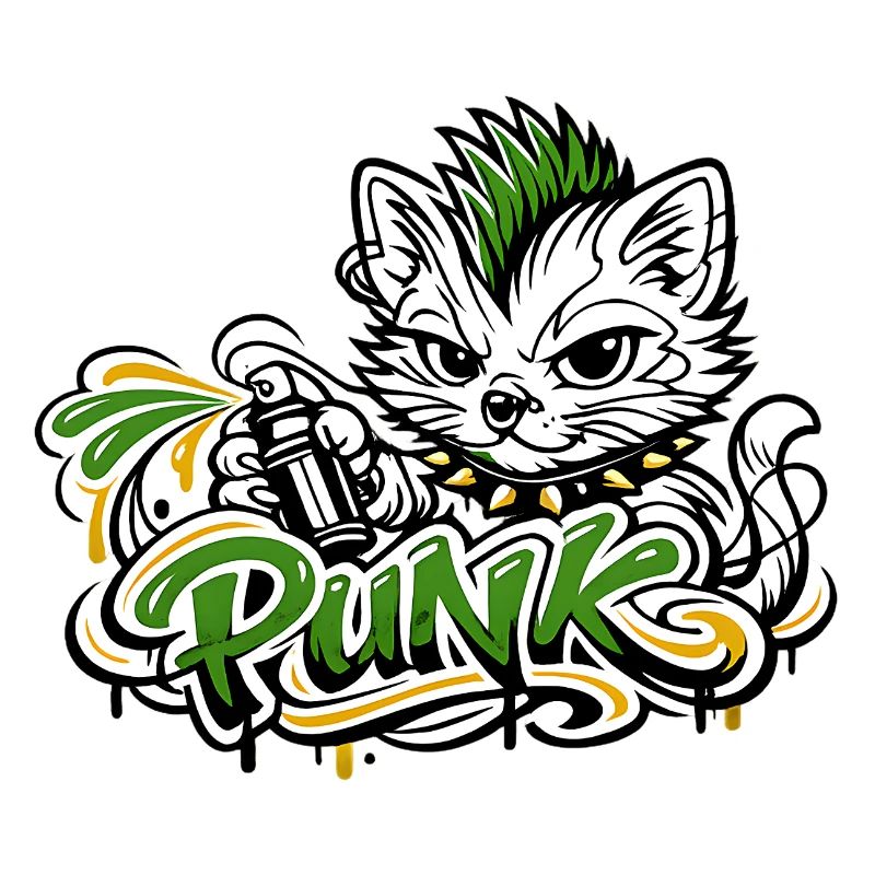 Punkkatz Graffiti Mohawk