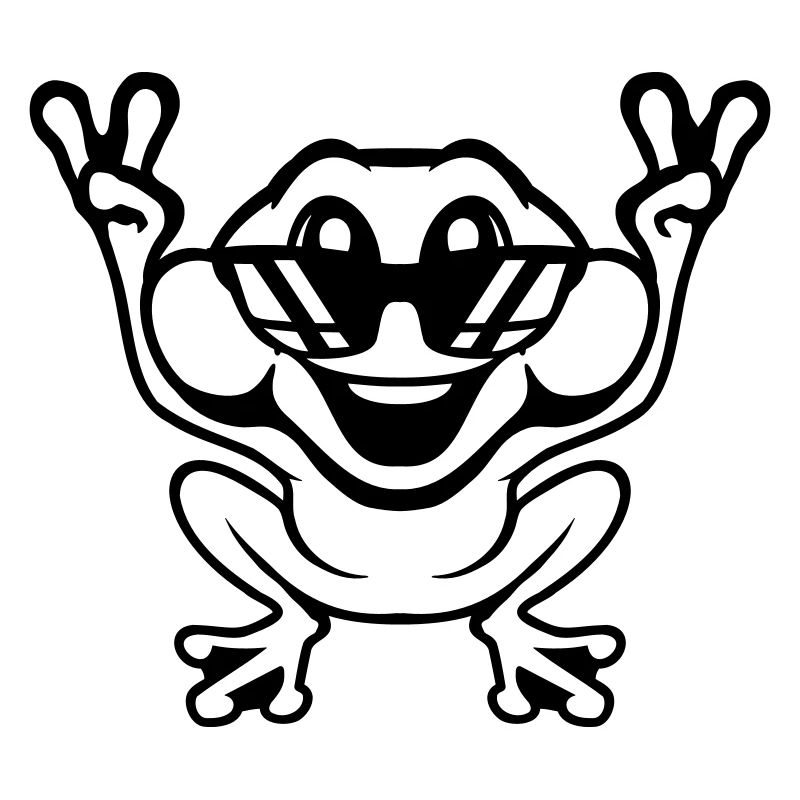 Frog Toad Cool Sunglasses Victory Peace Hands