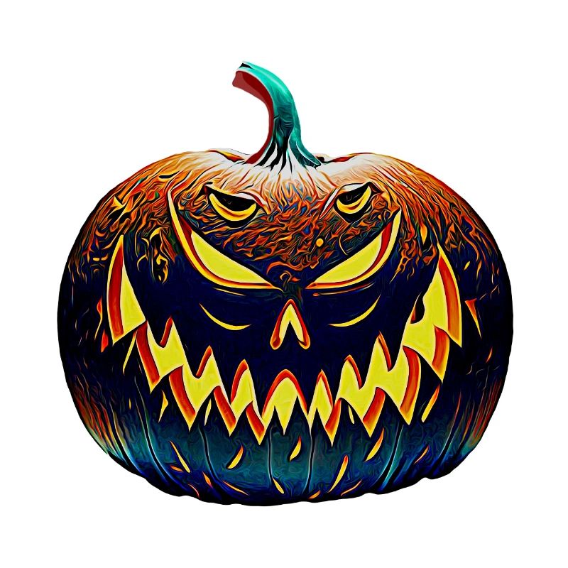 Neon Halloween Pumpkin Shadow