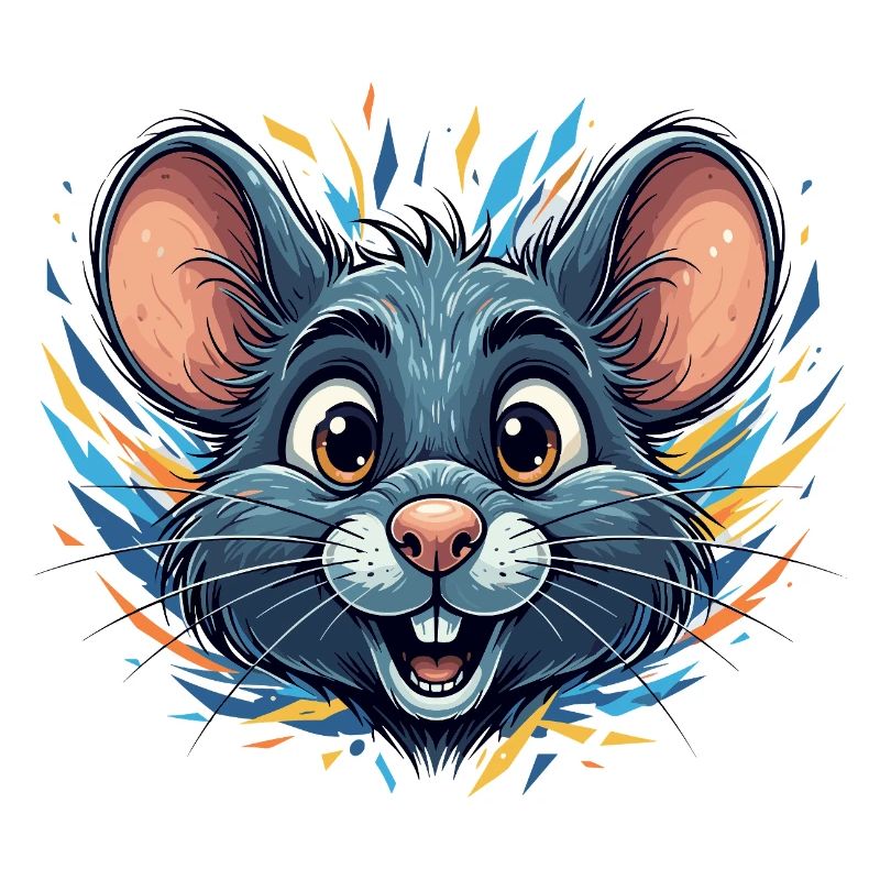 Rat joyeux dans un feu de couleur