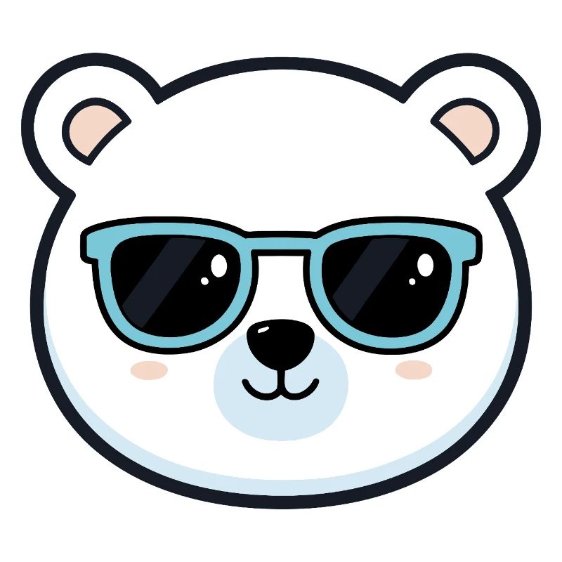Niedliche Eisbär-blaue Brille