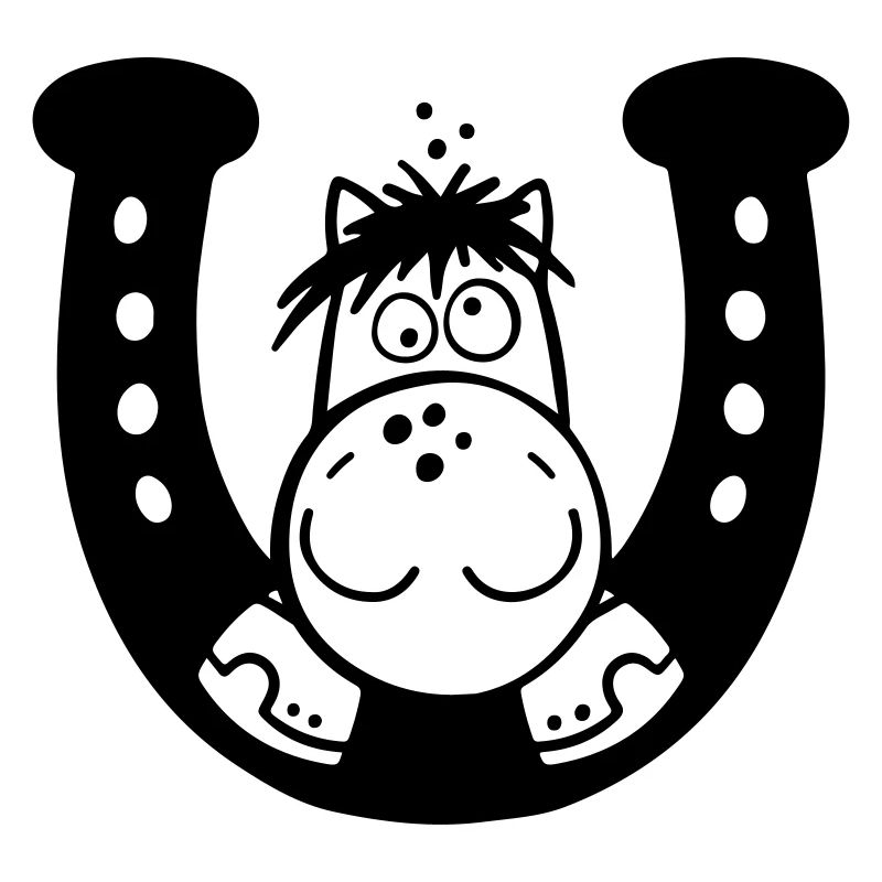 Pferd auf Hufeisen