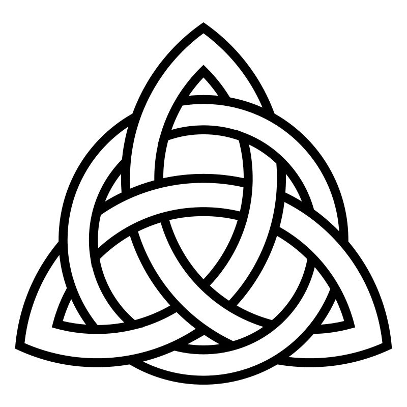 Keltisches Triqueta oder Triquetra-Symbol WEISS