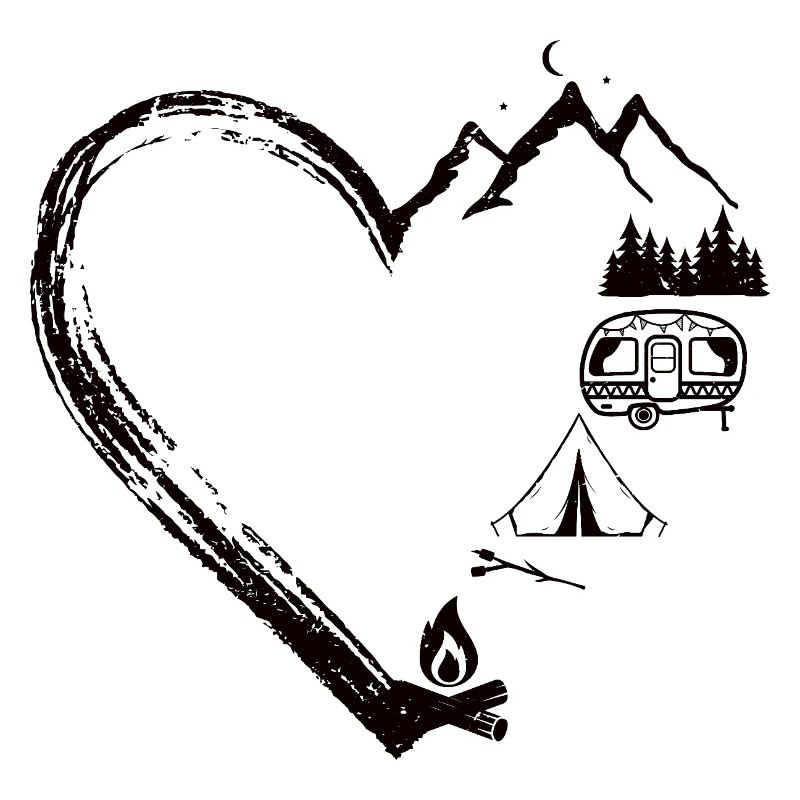 Conception de patch de camping Mountain Heart