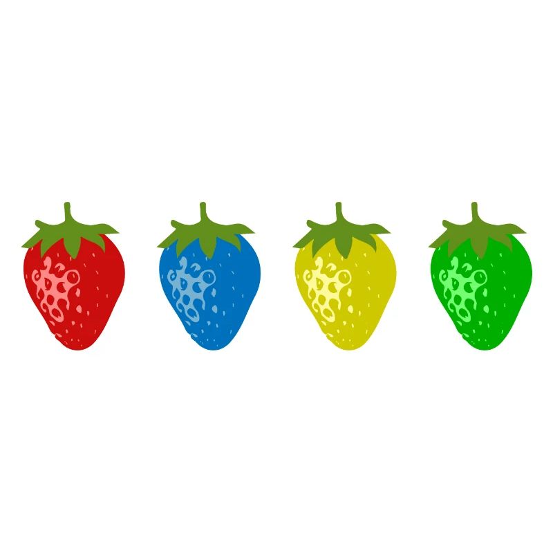 Bunte Erdbeeren