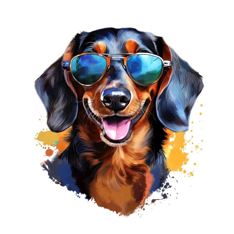 Dachshund with sunglasses