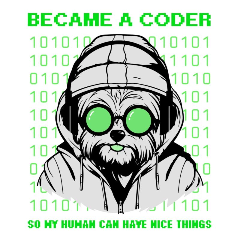 Devenu codeur – Hacker Dog Binary Look
