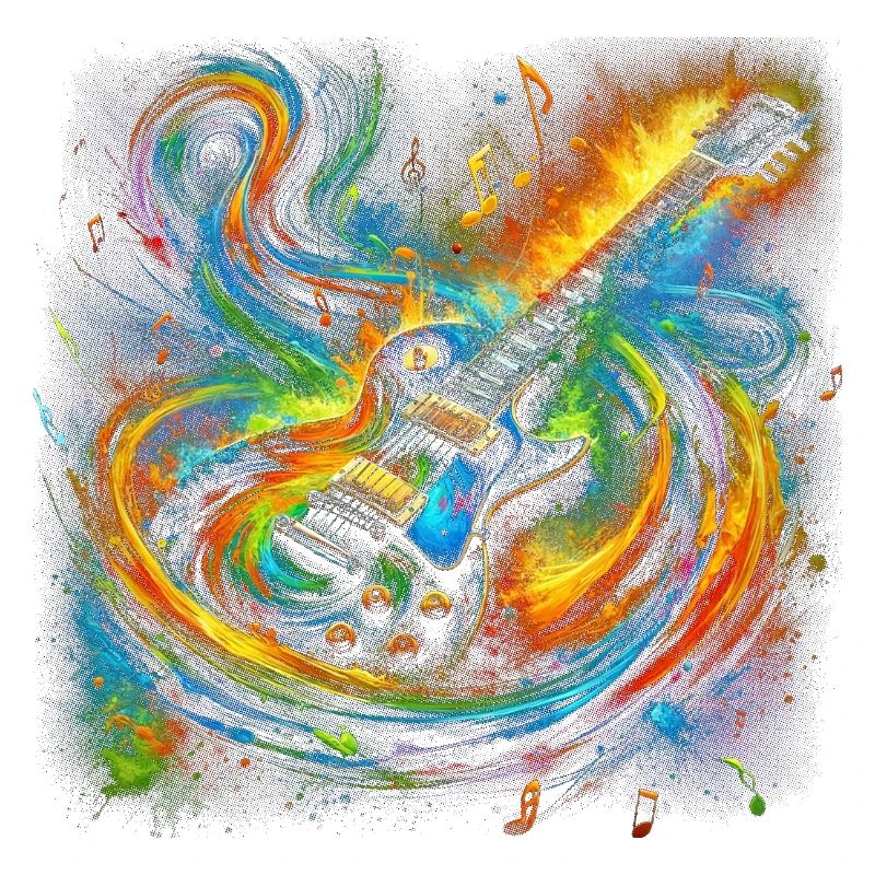 Expression de guitare colorée