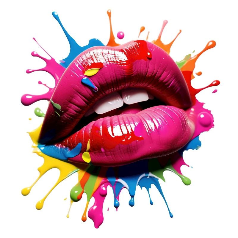 Art des lèvres vif avec éclaboussure de couleur