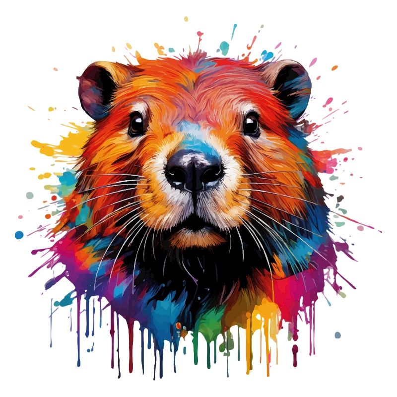 Conception d’aquarelle de castor coloré