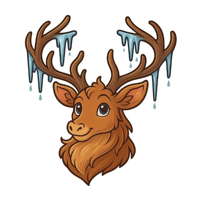 Winter deer with icicles