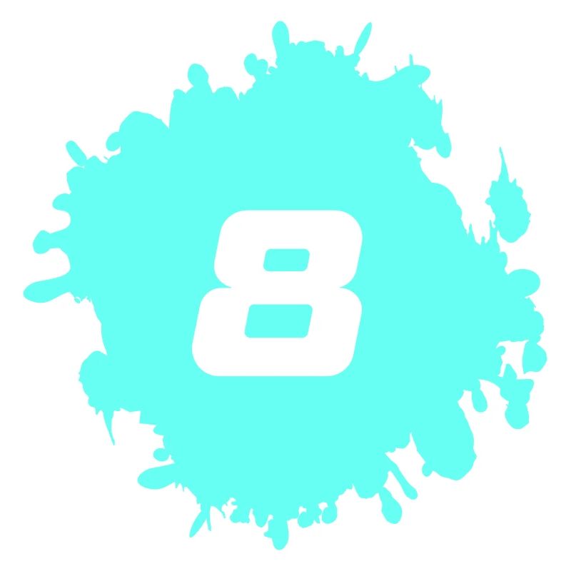 Neon Eight Splatter Design