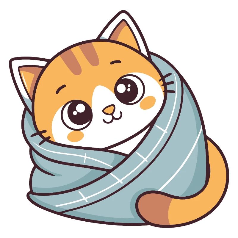 Chaton doux echarpe bleue