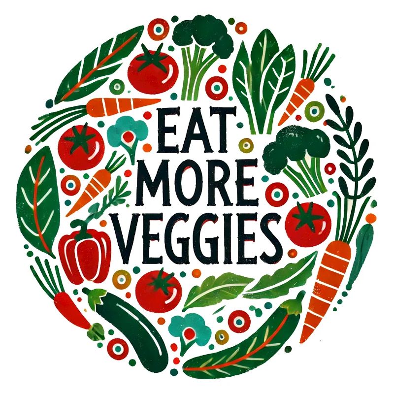 Eat More Veggies Circular Veggie Design