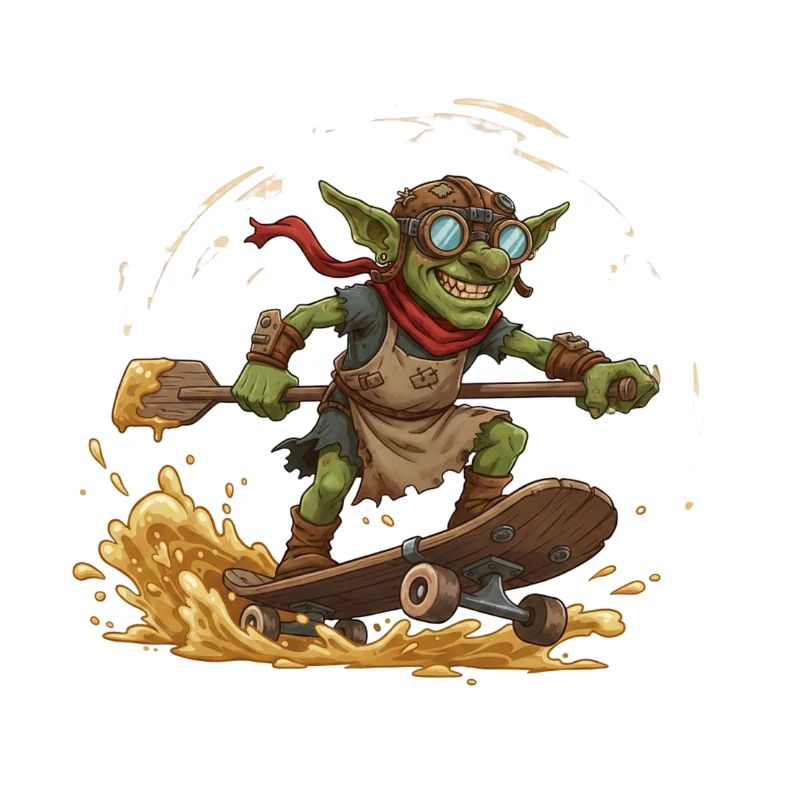 Goblin on skateboard