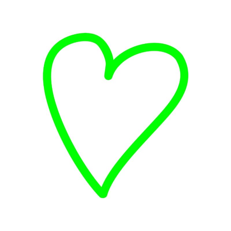 Coeur à main levée vert