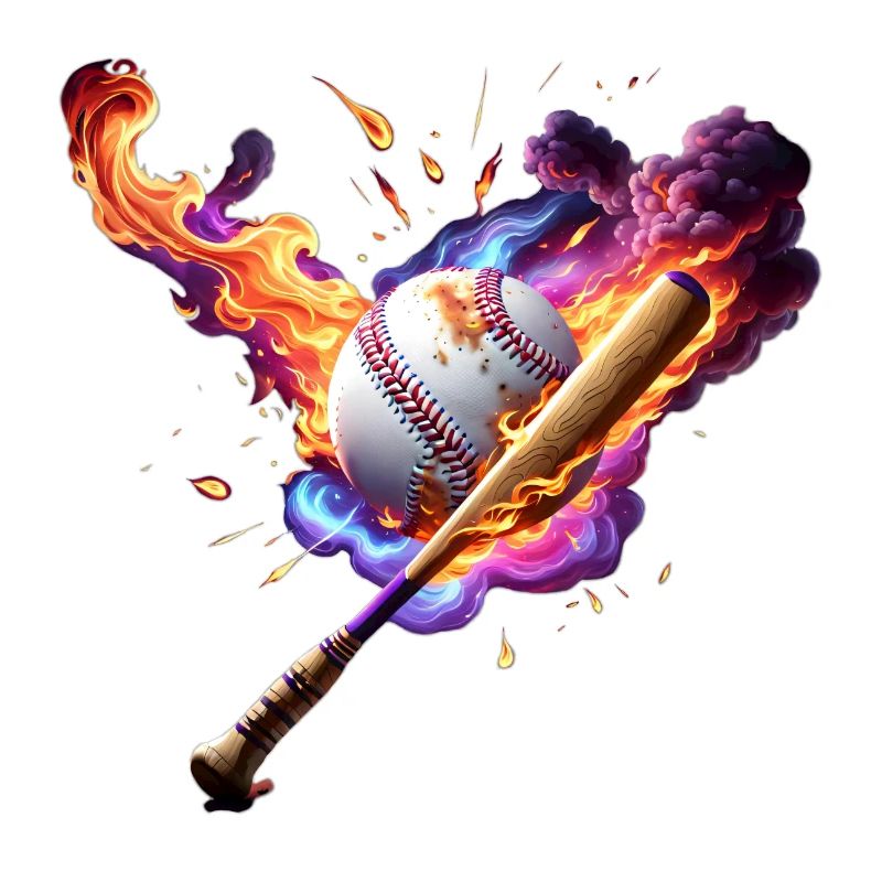 Le baseball en feu.