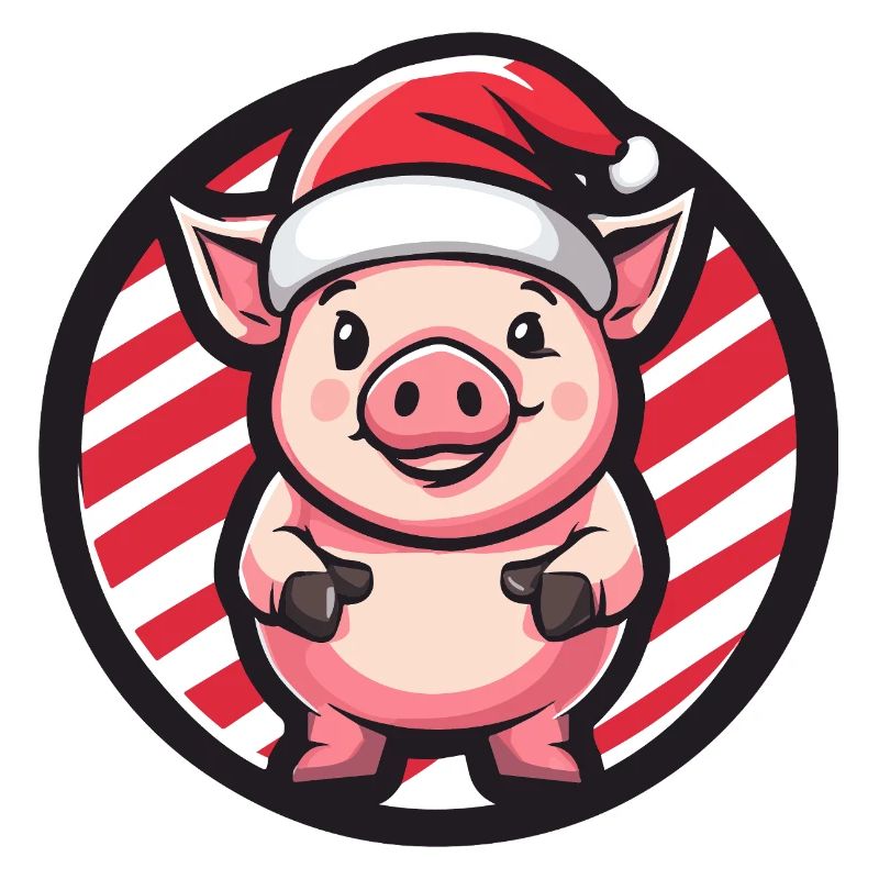 Regard de cochon Père Noël en canne d’orge