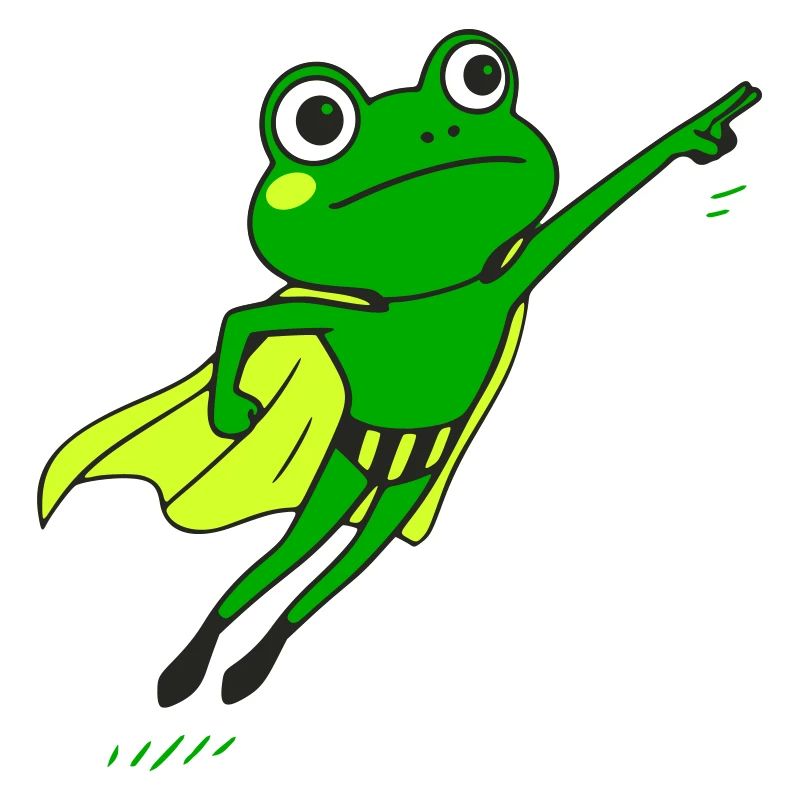Froschheld im Supercape