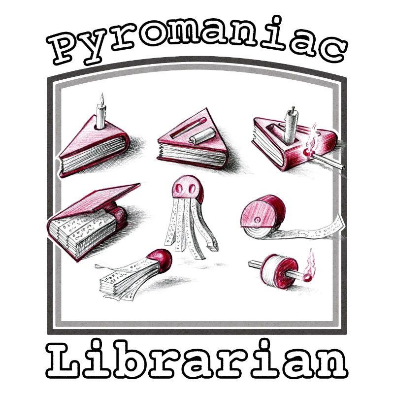 Pyromaniac Librarian Igniting Book Ideas