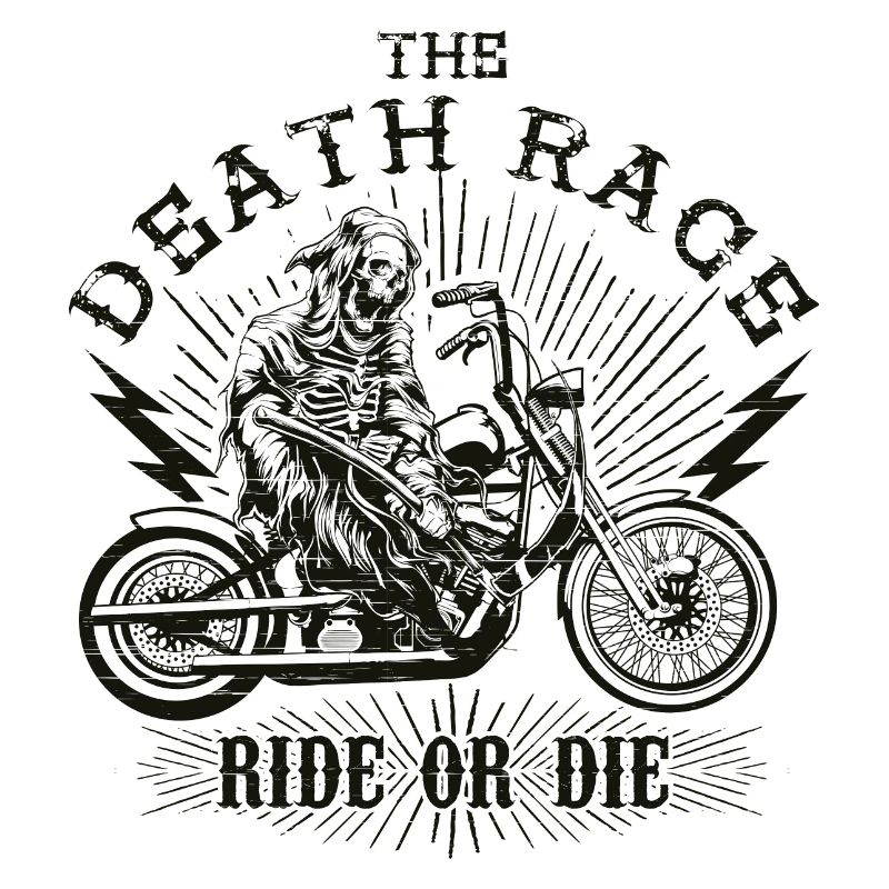 DEATH RACE - Motorcycle Chopper Grim Reaper Gift