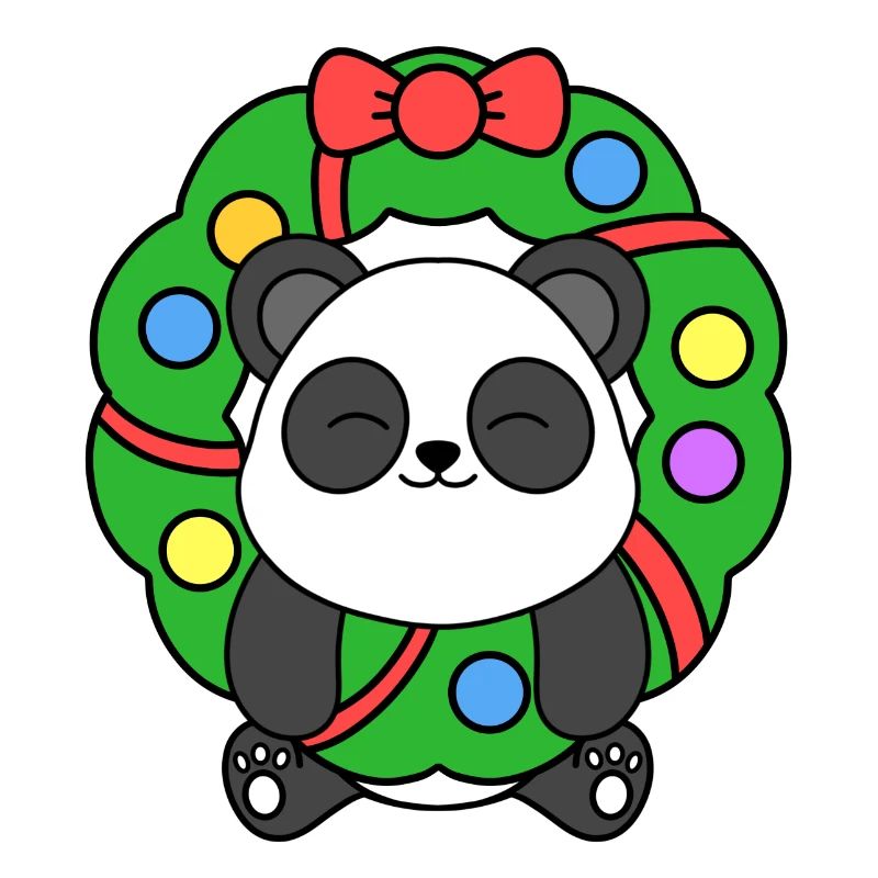 Mignon Noël panda ours joyeux Noël