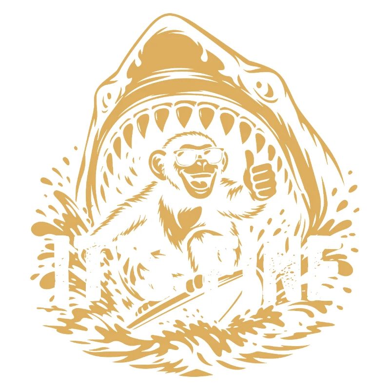 Its Fine Shark Monkey Graphic